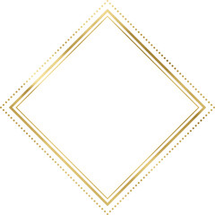 Golden Vintage Texture Rhombus Frame Outline