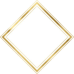 Golden Vintage Texture Rhombus Frame Outline