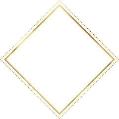 Golden Vintage Texture Rhombus Frame Outline
