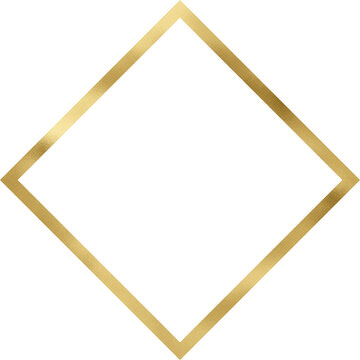 Golden Vintage Texture Rhombus Frame Outline