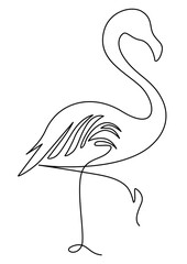 Outline black icon of flamingo