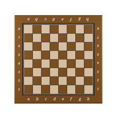 3d render vintage chessboard isolated on white background with clipping path