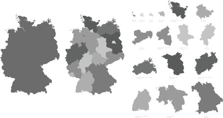 Deutschland Karte - Bundesländer Vektor Set