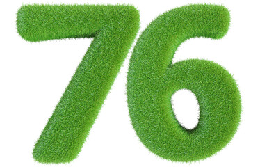 76 number grass 3d render