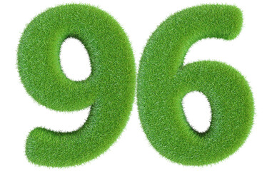 96 number grass 3d render