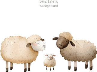 sheep nature watercolor neutral colors for kids simple drawing childish cute 