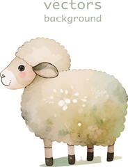sheep nature watercolor neutral colors for kids simple drawing childish cute 