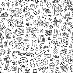 
graffiti street style lettering - seamless vector background