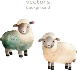 sheep nature watercolor neutral colors for kids simple drawing childish cute 