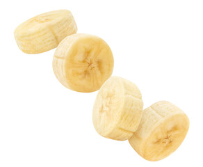 Delicious banana pieces cut out
