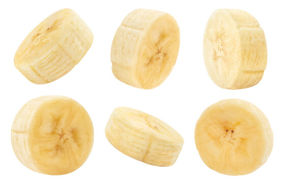Delicious banana pieces collection, cut out