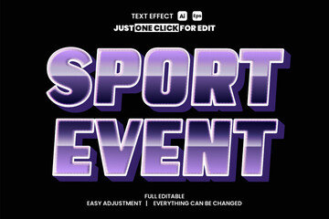 Vector sport day text effect, editable modern easy to edit customize simple and elegant design