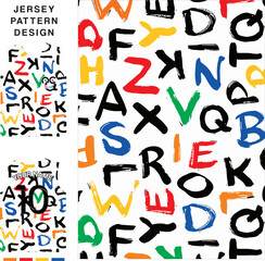 Abstract alphabet concept vector jersey pattern template for printing or sublimation sports uniforms football volleyball basketball e-sports cycling and fishing Free Vector.