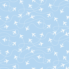 travel air plane seamless pattern, vector.illustration
