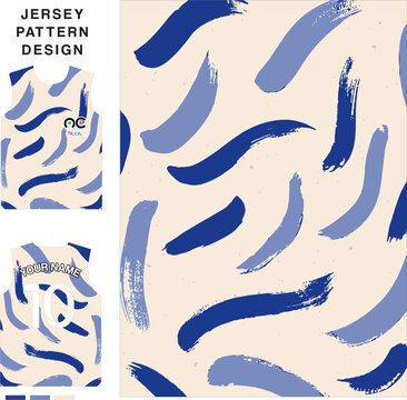 Abstract painted concept vector jersey pattern template for printing or sublimation sports uniforms football volleyball basketball e-sports cycling and fishing Free Vector.