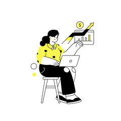 Fintech Financial Technology Illustration Finance Investment management Insurance Credit Card Foreign Currency Growth Monitoring Point of Sales System Online Payment Accounting Profit Plan Savings