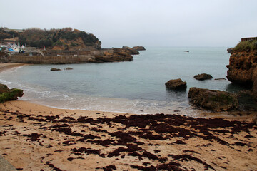 atlantic coast and ocean in biarritz at pays basque in france 