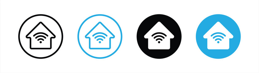 smart home icon set. line and flat icon symbol sign collections, vector illustration