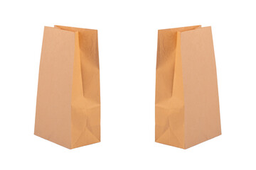 Brown paper bags on transparent background.
