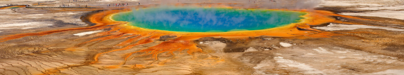 Geyser colors in Grand Prismatic Spring (Yellowstone National Park)