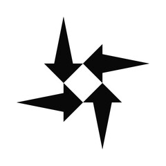 Four Bursting Arrows Negative Space Square