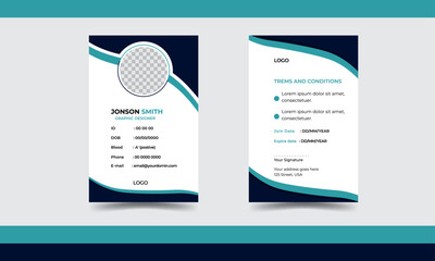 Modern and minimalist corporate ID card template Design for your company, School and College.