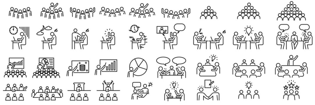 Set of office worker icons perfect for business presentations