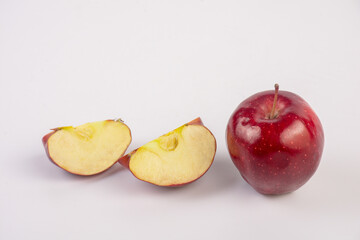 Fresh red apples isolated on white background