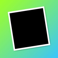 Palaroid frame. Flat, color, polaroid photo mockup. Vector illustration