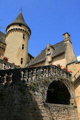 Fototapeta na wymiar medieval castle (puymartin) in marquay in france 