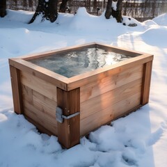 Ice Bath Cold Water Therapy Outdoor Ice Exposure Nature Bath Freezing Temperature Winter Water 