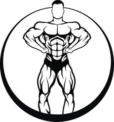 Bodybuilder Logo Template,Vector object and Icons for Sport Label, Gym Badge, Fitness Logo Design, Emblem Graphics.Sport Symbol.- vector illustration
