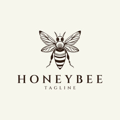Bee logo design vector illustration