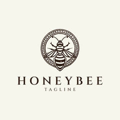 Bee logo design vector illustration