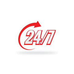 Free vector 24-7 tag for web, app , delivery services and many more