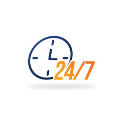 Free vector 24-7 tag for web, app , delivery services and many more