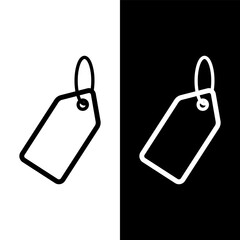 black and white price tag icon