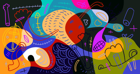 Colorful Abstract Banner Template with Dummy Text for Web Design, Landing page, and Print Material.