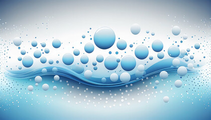 illustration of wave and water surface and bubbles, Ai generated