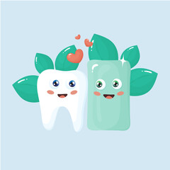 Mint flavor chewing gum with tooth