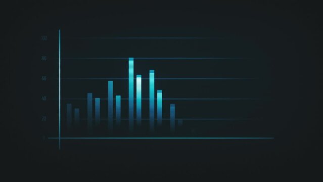 Business Growth And Success Infographics Background Zoom In/ 4k animation of a business infographics background with rising curves and bar stats appearing, symbolizing growth and success, increase and