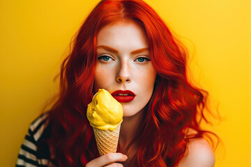 Junge Frau ist Eis , KI generiert