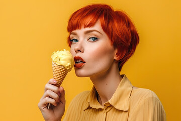 Junge Frau ist Eis , KI generiert