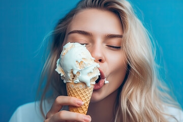 Junge Frau ist Eis , KI generiert