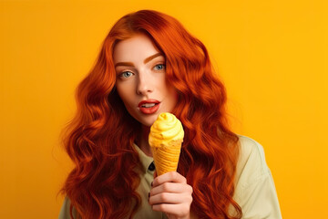 Junge Frau ist Eis , KI generiert