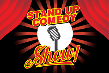 Stand up comedy banner.  Stand up comedy vector illustration - obrazy, fototapety, plakaty