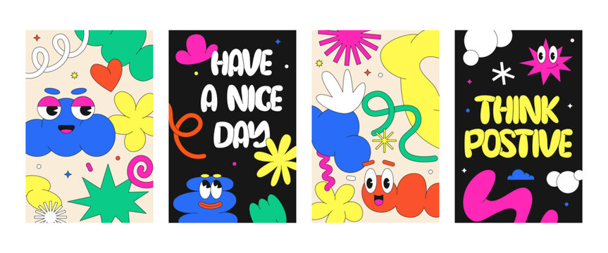 Poster set in trendy 90s style Generative AI