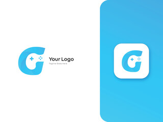 Vector logo G for gaming, remote, tech businesses