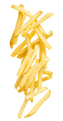 Group of french fries isolated