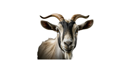 High-Resolution 3D Render of a Goat Head on Transparent Background, Generative AI